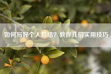 如何写好个人总结？教你几招实用技巧