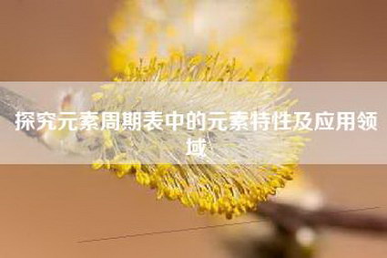 探究元素周期表中的元素特性及应用领域