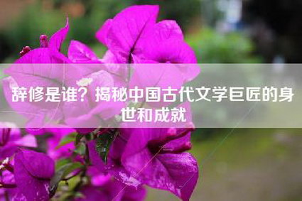 辞修是谁？揭秘中国古代文学巨匠的身世和成就