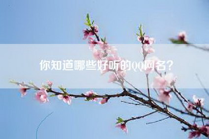 你知道哪些好听的QQ网名？
