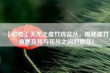 【必看】天龙之虚竹戏花丛，揭秘虚竹身世及其与花丛之间的恩怨！